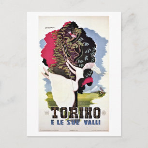 Vintage Retro Turin Täler Italien Reise Postkarte