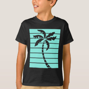 Vintage Retro Türkis Palm Tree Sommerstrände L T-Shirt
