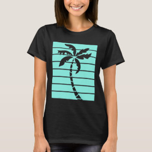Vintage Retro Türkis Palme Sommerstrände L T-Shirt