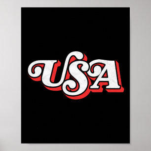 Vintage Retro Typografie Patriotic 4. Juli Poster