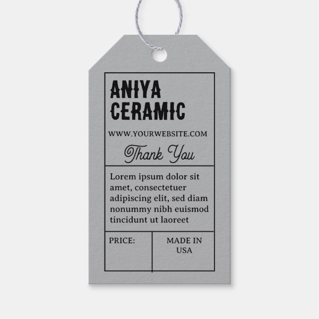 Vintage Retro Typography Product Price Hang Tag Geschenkanhänger (Vorderseite)