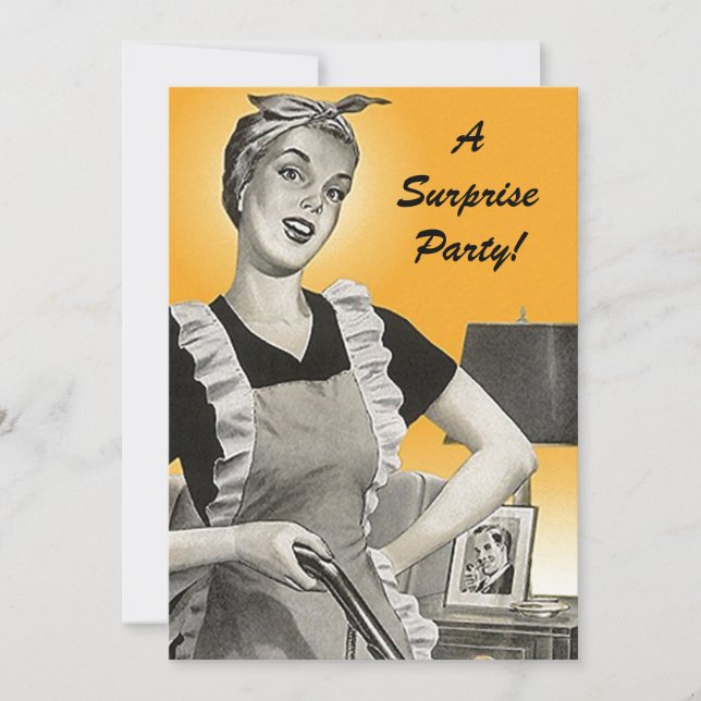 Vintage Retro Überraschung Geburtstagsparty Einlad Einladung (Vorderseite)