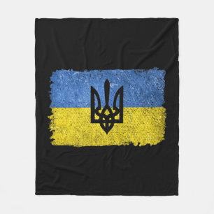 Vintage Retro Ukraine Ukrainische Flagge Stolz Pat Fleecedecke
