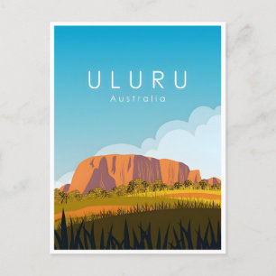 Vintage Retro Uluru Australien Australie Postkarte