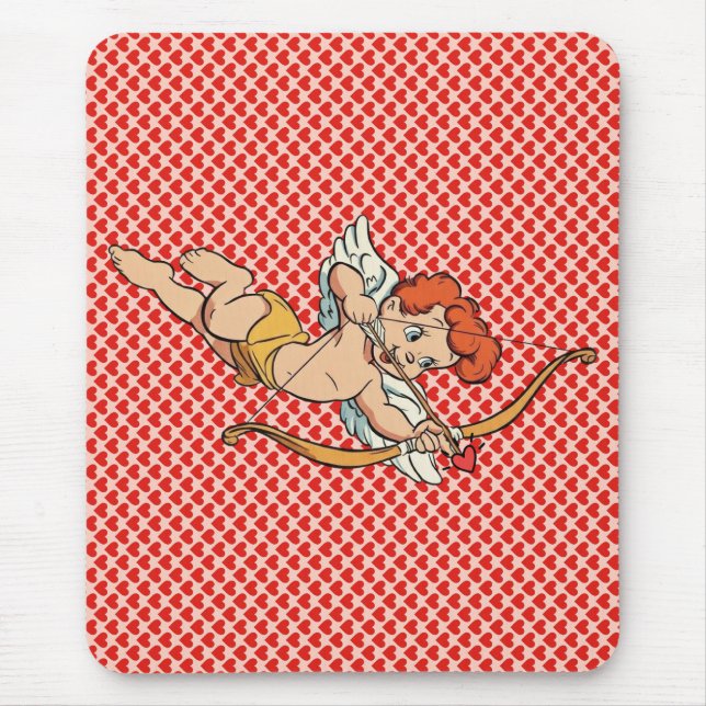Vintage/Retro-Valentinstag-Cupid Mousepad (Vorne)