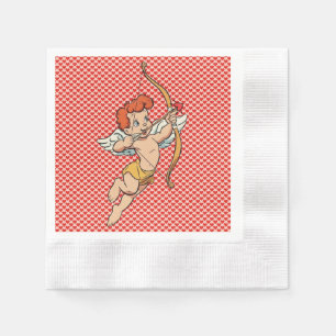 Vintage/retro Valentinstag Cupid Serviette