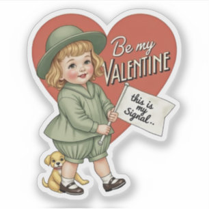 Vintage Retro Valentinstag "Das ist mein Signal" F Aufkleber