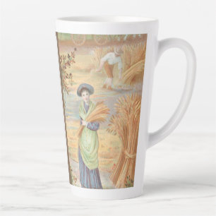 Vintage Retro Valentinstag, ländliche Farm Landsch Milchtasse