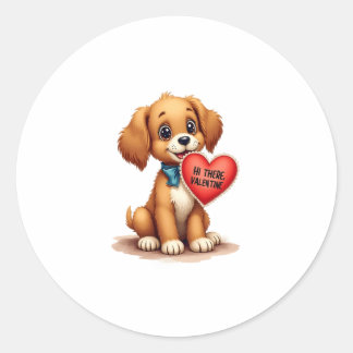 Vintage Retro Valentinstag Welpe Hund Valentinsgru Runder Aufkleber