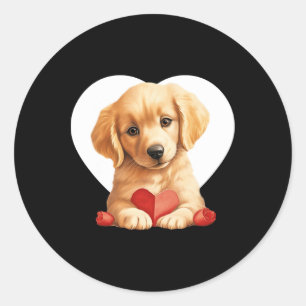Vintage Retro Valentinstag Welpe Hund Valentinsgru Runder Aufkleber