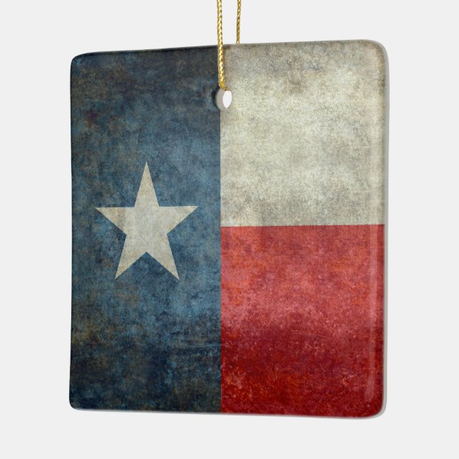 Vintage retro Verzierungen der Texas-Staatsflagge Keramikornament (Links)