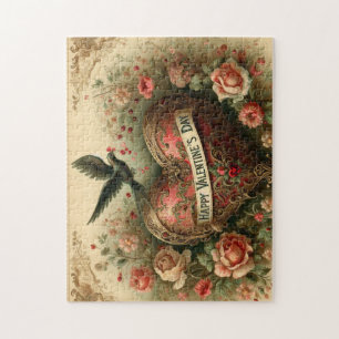 Vintage/Retro/Viktorianischer Valentinstag Herz Puzzle