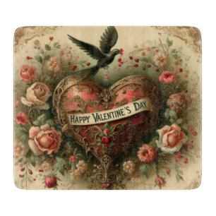 Vintage/Retro/Viktorianischer Valentinstag-Herz Schneidebrett