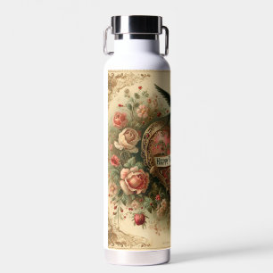 Vintage/Retro/Viktorianischer Valentinstag Herz Trinkflasche