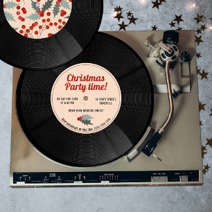 Vintage Retro Vinyl-Schallplatte Musik Weihnachtsf Einladung