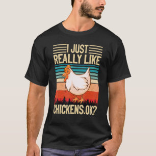 Vintage Retro Vogel Ich mag einfach Hühner Ok T-Shirt