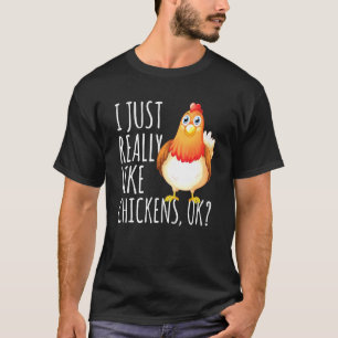 Vintage Retro Vogel T-Shirt Ich mag einfach Hühner