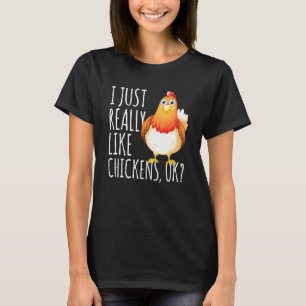 Vintage Retro-Vogel-T-Shirt Ich mag einfach Hühner T-Shirt