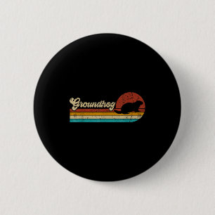 Vintage Retro Waldmurmeltier Für Männer Frauen Kin Button