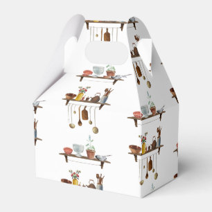 Vintage Retro Wasserfarben Küchenutensilien Geschenkschachtel