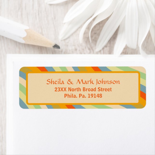 Vintage Retro-Waves gestreift Familienadressendesi (Insitu)