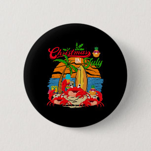 Vintage Retro Weihnachten im Juli Drei süße Krabbe Button