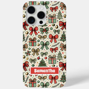 Vintage Retro Weihnachten Punkte Schleifen Muster Case-Mate iPhone Hülle