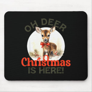 Vintage Retro Weihnachten Rentiere Oh Hirsch Weihn Mousepad