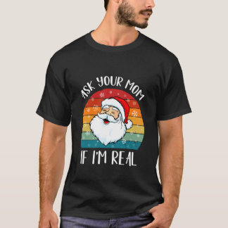 Vintage Retro Weihnachten Santa Claus Frag deine M T-Shirt