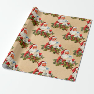 Vintage Retro Weihnachten Santa Claus Muster Geschenkpapier