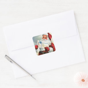 Vintage Retro Weihnachten Santa Ferien Aufkleber