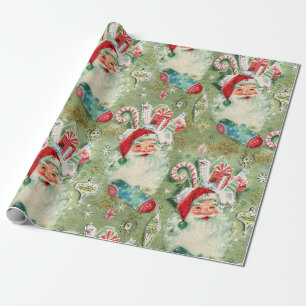 Vintage Retro Weihnachten Santa Strümpfe Geschenkpapier