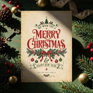 Vintage Retro Weihnachten und Frohes Neues Jahr