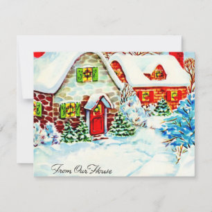 Vintage Retro Weihnachten Winter Cottage