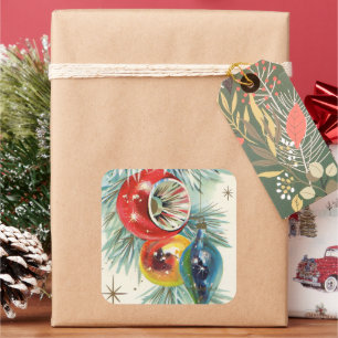 Vintage Retro Weihnachts-Feiertagsbirnen Aufkleber