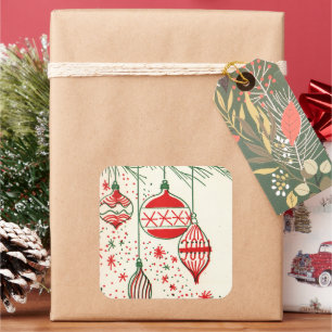 Vintage Retro Weihnachts-Feiertagsbirnen Aufkleber
