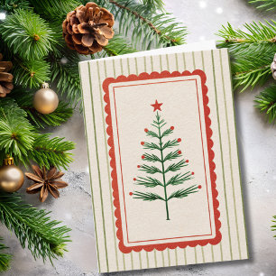 Vintage Retro Weihnachtsbaum Familienfoto individu Karte
