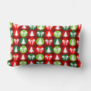 vintage Retro Weihnachtsbäume und Bögen Muster Lendenkissen