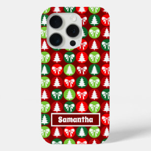 vintage Retro Weihnachtsbäume und Schleifen Muster Case-Mate iPhone Hülle