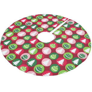 Vintage Retro Weihnachtsbäume und -verzierungen Polyester Weihnachtsbaumdecke