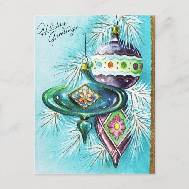 Vintage Retro Weihnachtsbrille Weihnachtspostkarte Feiertagspostkarte (Vorderseite)