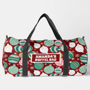 Vintage Retro Weihnachtsdekorationen und Schneeflo Duffle Bag