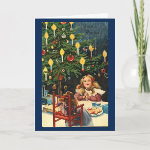 Vintage Retro Weihnachtsfest Personalisiert  Karte