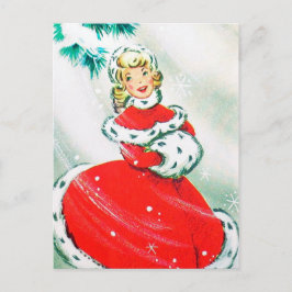 Vintage Retro Weihnachtsfrau Weihnachtspostkarte Feiertagspostkarte