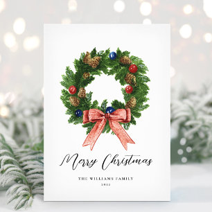 Vintage Retro Weihnachtsgirlande Nicht-Foto Feiertagskarte