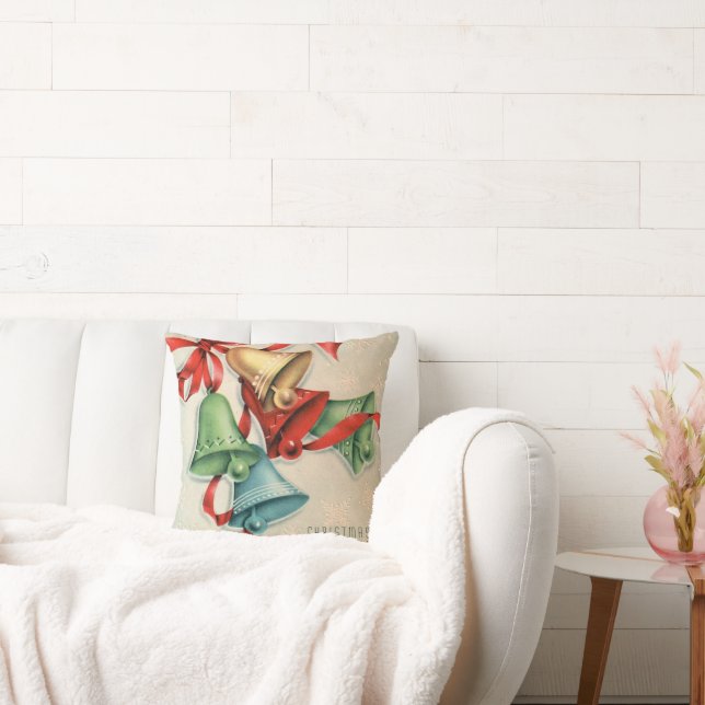 Vintage Retro Weihnachtsglocken Wohngestaltung Kis Kissen (Liege)