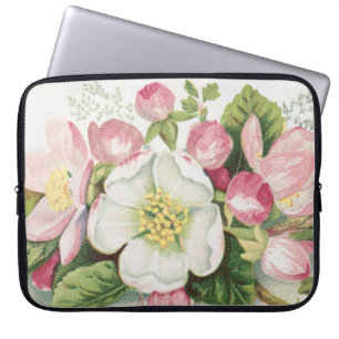 Vintage Retro-Weihnachtskarte, Apfelblüten Laptopschutzhülle
