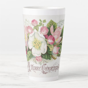 Vintage Retro-Weihnachtskarte, Apfelblüten Milchtasse