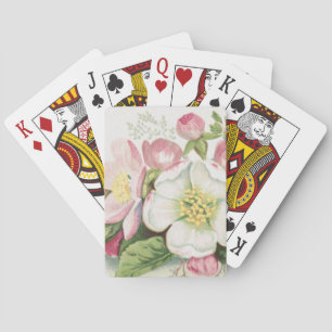 Vintage Retro-Weihnachtskarte, Apfelblüten Spielkarten