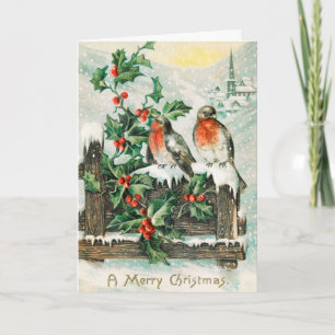 Vintage Retro Weihnachtskarte Feiertagskarte